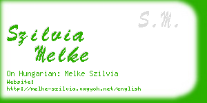 szilvia melke business card